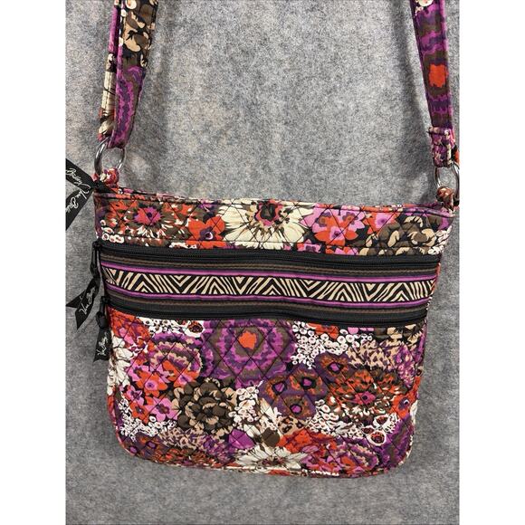 Vera Bradley Rosewood Crossbody Bag Floral Zip Pockets Quilted Lightweight - Picture 4 of 11